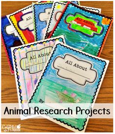 four animal research projects on a table with text overlay that says animal research projects