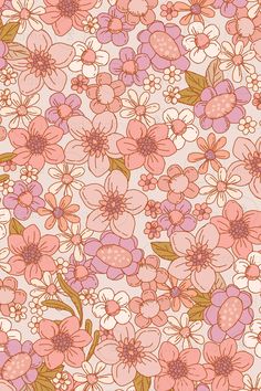 an image of a flower pattern with pink and white flowers