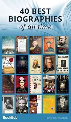 the book cover for 40 best biographies of all time