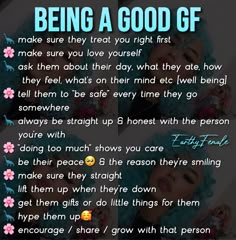 How To Be A Good Gf Tips, How To Get In A Relationship, Advice For Teenage Girls Life, How To Be A Good Girlfriend, Girlfriend Advice, Better Girlfriend, Boyfriend Questions, Things To Do With Your Boyfriend, Boyfriend Advice