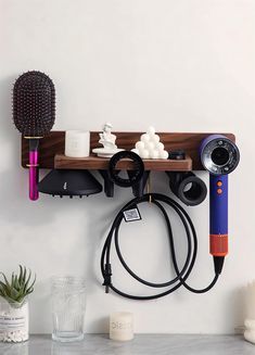 🌟 Because the size of each item is different, we can only provide simple packaging that matches the size.  This hair dryer shelf is suitable for Dyson hair dryers, click the link below to see the universal hair dryer: https://www.etsy.com/shop/ElizabethHomeDesign?ref=seller-platform-mcnav&section_id=40828167 【Name】 Dyson Hair Dryer Rack 【Material】Black walnut and brass 【Installation method】:no punching (adhesive) / punching installation two ways ♦ This hairdryer shelf is only suitable for the n Dryer Shelf, Hairdryer Holder, Hair Dryer Storage, Walnut And Brass, Dyson Hair, Dryer Rack, Dyson Hair Dryer, Dyson Supersonic, Hair Dryer Holder