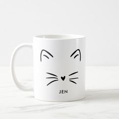 Adorable cat whiskers design. Cat Whiskers, Cat Coffee Mug, Ceramic Ideas, Cat Face, Cat Lover Gifts, Cookie Decorating, Mug Designs, Cute Cat, Cute Cats