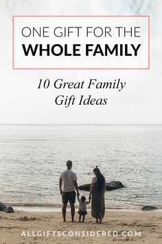 the words, one gift for the whole family are in front of an image of two people