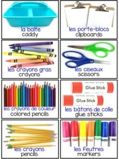 the different types of crayons are shown in this poster with instructions to make them