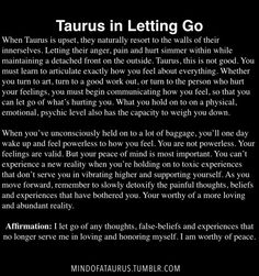 a poem written in black and white with the caption taurus in letting go