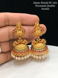 Gumka Design Gold, Ear Rings Buttalu Gold, Buttalu Earrings Gold Bridal, Jumka Design Gold, Unique Jewelry Ideas, Gold Jumkas, Gold Buttalu, Jhumka Design, Antique Jhumka