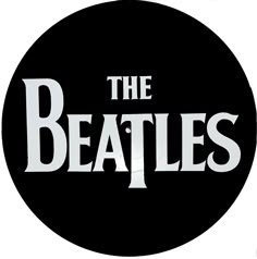 the beatles logo in black and white