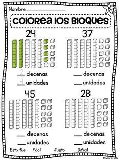 the coloria dos bioques worksheet for students to practice numbers and counting