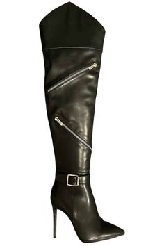 True to size Thigh-high Faux Leather Heeled Boots, Fitted Thigh-high Leather Heeled Boots, Fitted High Heel Knee-high Boots With Zipper Closure, Tall Thigh-high Faux Leather Heeled Boots, Bling Heels, Tall Knee-high Heeled Boots With Zipper Closure, Orange Heels, Purple Heels, Yellow Heels