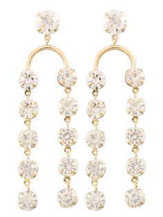 Talk about glam! These earrings are all that and more! The perfect addition to any dressy look! Trendy Crystal Earrings For Evening, Trendy Evening Crystal Earrings, Trendy Crystal Wedding Earrings, Trendy Crystal Earrings With Sparkling Stones For Party, Trendy Sparkling Earrings For Party, Glamorous Single Clip-on Earring For Evening, Trendy Dangle Crystal Earrings For Wedding, Trendy Crystal Earrings With Sparkling Details, Elegant Metal Hoop Earrings With Bling