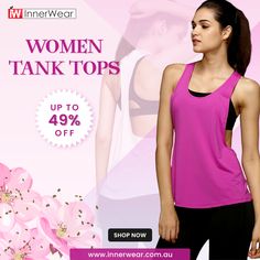 Are you looking for sportswear for workouts? Buy the best workout tops & sports bras for women only at Innerwear Australia. Womens Gym Shirts, Bra Collection, Bottom Workout, Women Tank Tops, Women's Sports, Running Shirts, Womens Bras, Sleeveless Vest