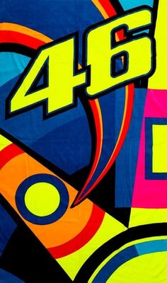 the back side of a colorful poster with numbers on it