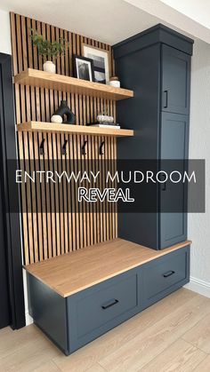 the entryway mudroom reveal is open and ready to be used as an office