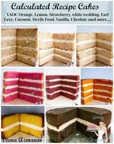 a collage of different types of cakes