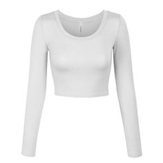 Cropped White Shirt, White Long Sleeve Crop Top, White Long Sleeve Top, White Long Sleeve Shirt, Basic Long Sleeve, Long Sleeve Crop, Solid Tops