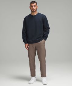 A Reimagined Classic. This Fleece Crewneck Puts Softness First, So You Can Bring Comfort Wherever You Go. Designed For Casual. Designed To Fit Loosely With Extra Room In The Chest And At The Waist. | Steady State Crew Men’s Everyday Fashion, Versatile Outfits Men, Men S Fashion, Classic Male Style, Clothing Modeling Poses Men, Mens Hipster Fashion Street Style, Smart Casual Mens Outfit, Men Fashion Casual Outfits Winter, Sweater Guy Outfits