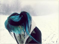 Black and Blue. The Snow, Blue Hair, You Never, Tumblr, Hair, Blue, Black, Art