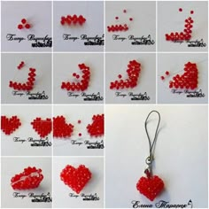 the instructions for making beaded heart earrings