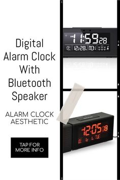 digital alarm clock with bluetooth speaker alarm clock aesthetic tap for more info