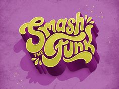 the word crash's gum is written in yellow and purple on a purple background