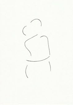 a black and white drawing of a woman's torso