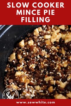 slow cooker mince pie filling with text overlay