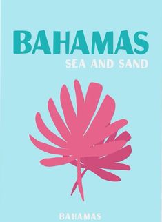 a pink flower on a blue background with the words,'batmans sea and sand '