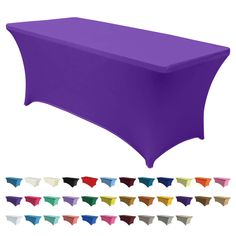 an image of a purple tablecloth with different colors on the top and bottom half