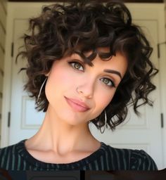 Curly Cropped Hair For Women, Short Curly Haircuts For Round Faces, Short Curly Weave Hairstyles, Bob Riccio, Natural Curly Hair Cuts, Grey Curly Hair, Medium Length Curly Hair, Bob Haircut Curly, Curly Hair Photos