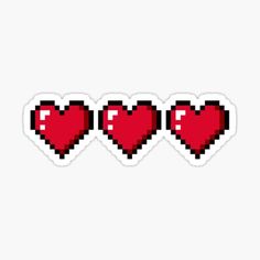 pixel hearts sticker on a white background