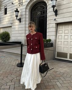 Opera Outfit, Tweed Jacket Outfit, White Skirt Outfits, Rok Outfit, Estilo Hijab, Diy Vetement, روتين العناية بالبشرة, Hijabi Outfits