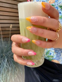 Summertime Nails, Hawaiian Nails, Hawaii Nails, Cruise Nails, Spring Break Nails, Beachy Nails, Tropical Nails, Broken Nails