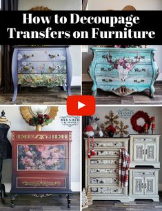 how to decoupage dressers on furniture