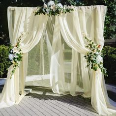 PRICES MAY VARY. Chiffon Sheer Fabric Curtains 🌻Chiffon Wedding Arch Curtain: Sheer arch drapes are good choice for your wedding decor. Romantic arch fabric will help to create beautiful folds or leave it flowing loose onto the floor, adding a very delicate, soft ​touch. Best wedding decoration gift. 🌻Premium Wedding Arch Fabric: This wedding backdrop decoration is made of chiffon material, light, soft and wrinkle-free. All the edges are sewn beautifully. Easy to hang or hang vertically, with Wedding Backdrop With Names, Minimal Floral Backdrop, Wedding Venues Decor, Round Wedding Arch With Fabric, Classy Wedding Arch, Arch With Curtains, Wedding Arches With Flowers, Vintage Wedding Arch, Drapery For Wedding