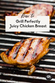 Juicy chicken breast with grill marks on a grill Grill Chicken Breast, How To Grill Chicken, Perfect Chicken Breast, Healthy Chicken Marinade, Grilling Chicken, Weber Grills, Pork Hock, Bbq Chicken Breast, Grilled Sweet Potatoes