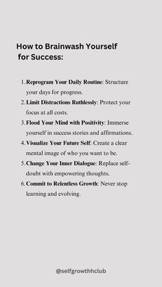 a white poster with the words how to brawah yourself for success on it