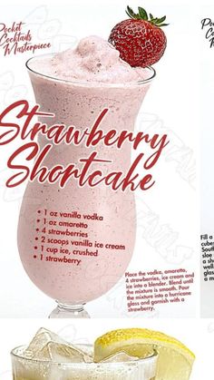 an advertisement for a strawberry shortcake smoothie