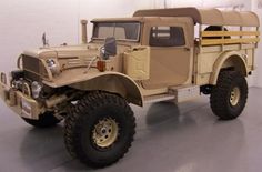 A one-of-a-kind, World War II Dodge Power Wagon sitting on a late model Dodge truck drivetrain. Powered by a 6 cylinder Turbo Cummins Diesel engine with automatic transmission. Titled as a 0000 Special Constructed. Perfect for yard work right? Cummins Diesel Engines, Willys Mb, Bug Out Vehicle, Dodge Truck, Old Pickup Trucks