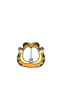 an orange and white cartoon cat with its eyes closed, looking at the viewer from behind