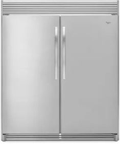 a stainless steel double door refrigerator