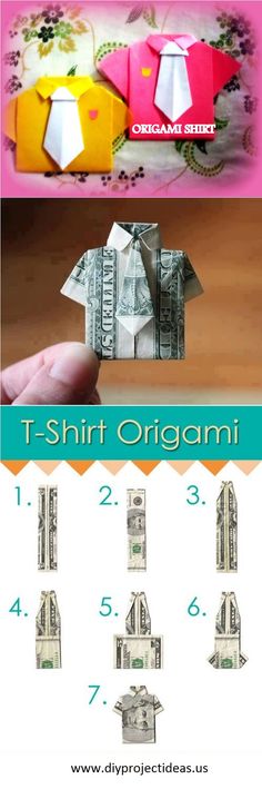 an origami dollar bill is folded into the shape of a house and has four pieces