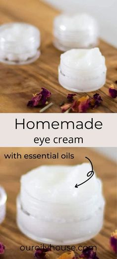 Our Oily House, Eye Cream Recipe, Homemade Eye Cream, Natural Eye Cream, Anti Aging Homemade, Diy Eye Cream, Cold Pressed Coconut Oil, Homemade Beauty Recipes, Diy Anti Aging