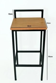 the height of a stool is shown with measurements