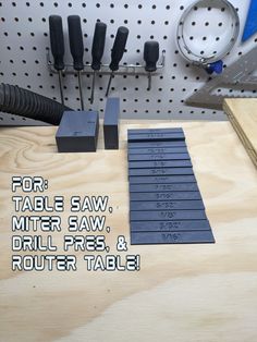 the table saws are ready to be used for drilling holes and other cutting tools