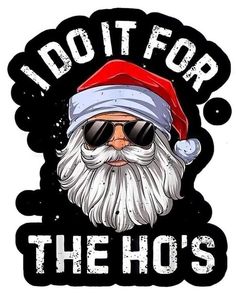 i do it for the hos with sunglasses and santa claus's hat on