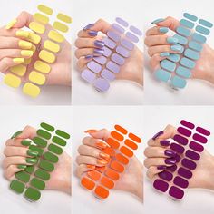 Full Size Nail Wraps Stickers Polish Manicure Art Self Stick Decor 3D Strips Foil Manicure, Stick Decor, Manicure Art, Glitter Manicure, Solid Color Nails, Polish Manicure, Nail Tape, Stick Art