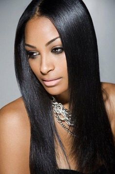 Yaki-Relaxed-Straight-3 Long Weave Hairstyles, Straighten Hair, Black Hairstyles With Weave, Cheap Human Hair Wigs, Simple Hairstyle, Straight Black Hair, Straight Weave Hairstyles, Indian Human Hair, Indian Remy Hair