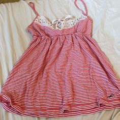 Hard To Find<~3 Vintage Hollister Babydoll Empire Waist Top With Eyelet Detailing . Small Hole Near Hollister Logo At Bottom But Not Noticeable When On . Can Fit Up To A Medium But Better On A Xs -S . Good Condition Lots Of Life Left Americana Outfits, 2005 Fashion, Empire Waist Top, Hollister Logo, Vintage Hollister, Spaghetti Top, Empire Waist Tops, Xmas Outfits, Thrifted Outfits