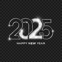 happy new year's eve with the number 2055 and sparkling numbers on a black background