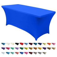 an image of a blue table cloth with different colors on the top and bottom half